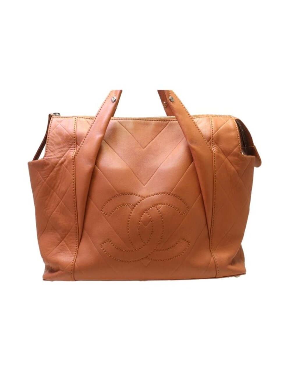 Chanel CC Logo Lambskin Tote Bag